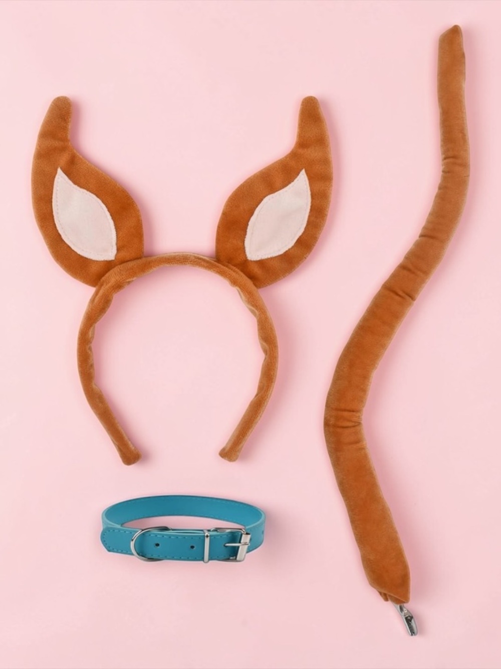 Dog Costume Set Ears Tail Collar Plush Cosplay Halloween Pet Puppy NWOT